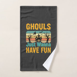 Ghouls Just Wanna Have Fun Halloween Design_1 Hand Towel