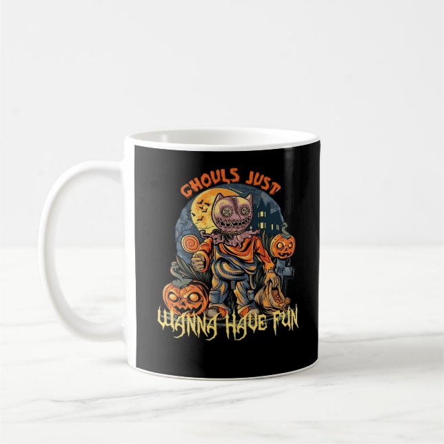 Ghouls Just Wanna Have Fun Halloween Design Coffee Mug (Left)