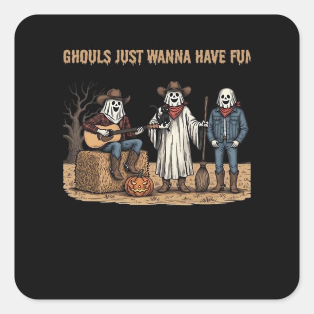 Ghouls Just Wanna Have Fun Halloween Gifts Autumn  Square Sticker (Front)