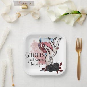 Ghouls Just Wanna Have Fun Halloween Paper Plate