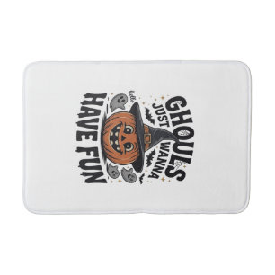 Ghouls Just Wanna Have Fun Halloween Pumpkin Ghost Bath Mat