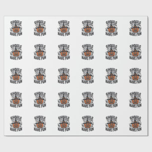 Ghouls Just Wanna Have Fun Halloween Pumpkin Ghost Wrapping Paper