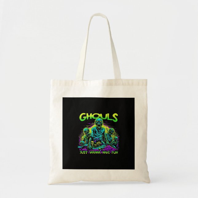 Ghouls Just Wanna Have Fun - Halloween Sloth Desig Tote Bag (Front)