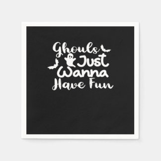 Ghouls Just Wanna Have Fun Halloween Sloth Style Napkin