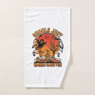 Ghouls Just Wanna Have Fun Halloween Spooky Cemete Hand Towel