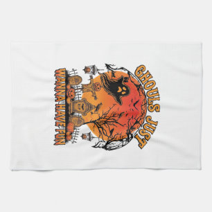 Ghouls Just Wanna Have Fun Halloween Spooky Cemete Tea Towel