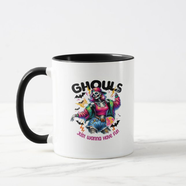 Ghouls Just Wanna Have Fun Halloween Vibes Mug (Left)