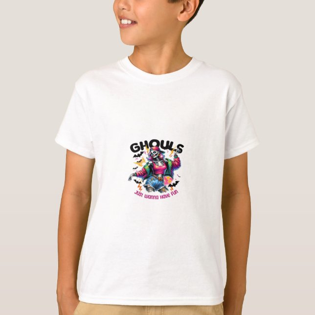 Ghouls Just Wanna Have Fun Halloween Vibes T-Shirt (Front)