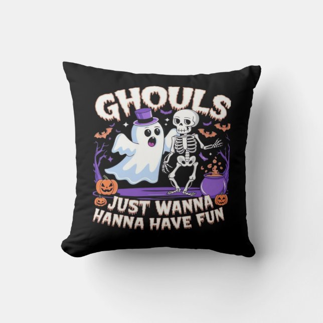 Ghouls Just Wanna Have Fun Lazy Sloth Cushion (Front)