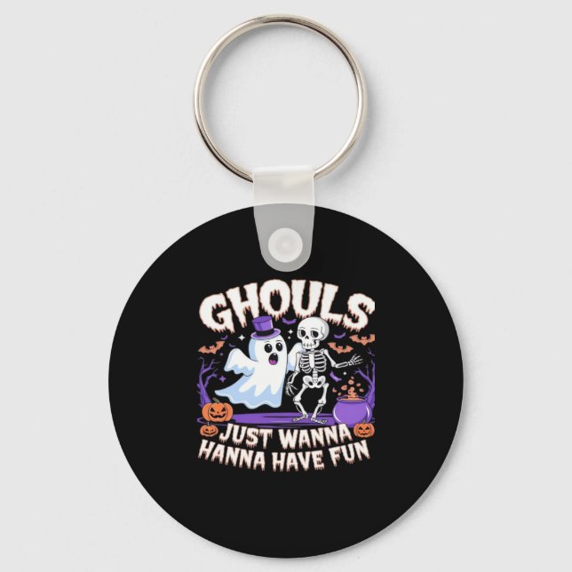 Ghouls Just Wanna Have Fun Lazy Sloth Key Ring (Front)