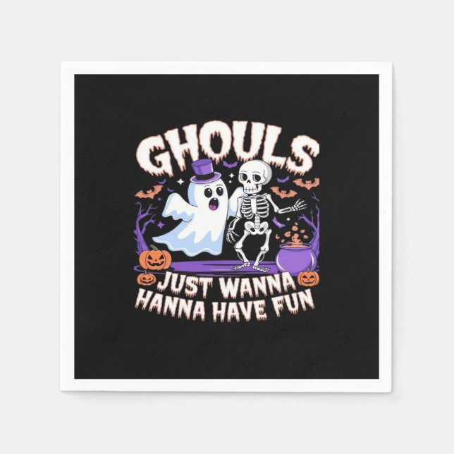 Ghouls Just Wanna Have Fun Lazy Sloth Napkin (Front)