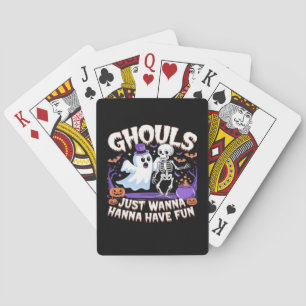 Ghouls Just Wanna Have Fun Lazy Sloth Playing Cards