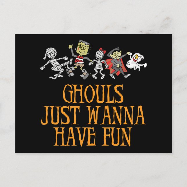 Ghouls Just Wanna Have Fun Postcard (Front)