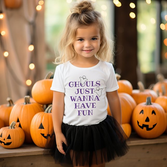 Ghouls Just Wanna Have Fun Purple Halloween Toddler T-Shirt (Creator Uploaded)