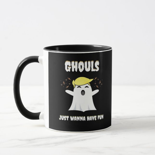 Ghouls Just Wanna Have Fun Retro Design Mug (Left)