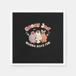 Ghouls Just Wanna Have Fun Retro Halloween Groovy  Napkin