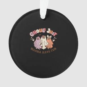 Ghouls Just Wanna Have Fun Retro Halloween Groovy  Ornament