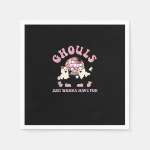 Ghouls Just Wanna Have Fun Retro Halloween Party C Napkin