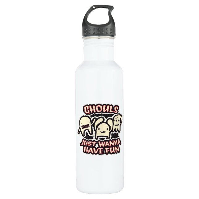 Ghouls Just Wanna Have Fun Retro Spooky 710 Ml Water Bottle (Front)