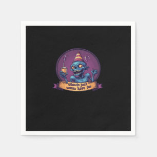 Ghouls Just Wanna Have Fun Sloth & Funny Napkin
