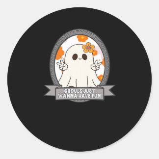 Ghouls Just Wanna Have Fun Sloth Halloween Classic Round Sticker