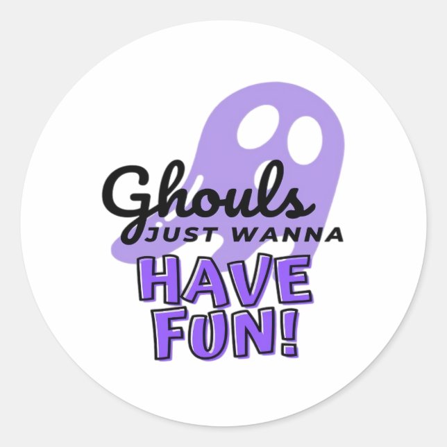 Ghouls Just Wanna Have Fun Sloth Halloween Classic Round Sticker (Front)