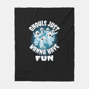 Ghouls Just Wanna Have Fun Sloth Halloween Fleece Blanket