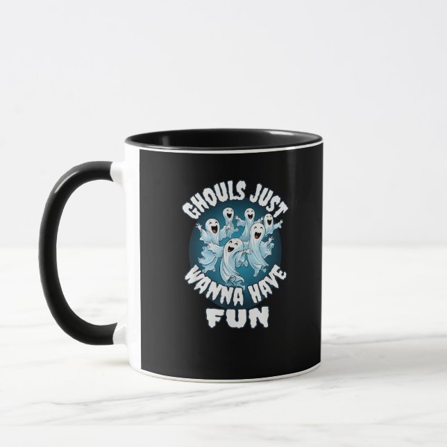 Ghouls Just Wanna Have Fun Sloth Halloween Mug (Left)