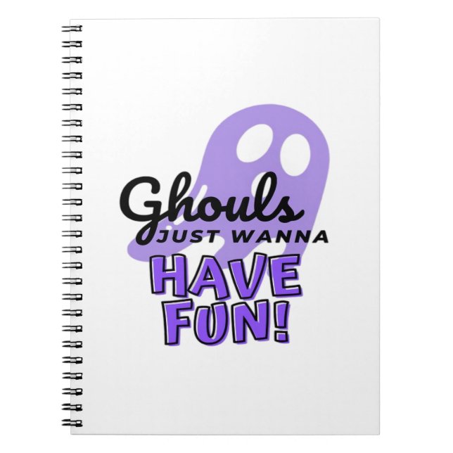 Ghouls Just Wanna Have Fun Sloth Halloween Notebook (Front)