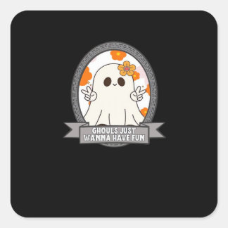 Ghouls Just Wanna Have Fun Sloth Halloween Square Sticker