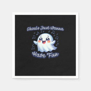 Ghouls Just Wanna Have Fun Sloth & Slogan Napkin