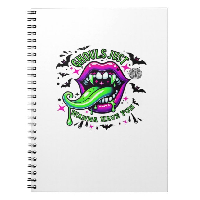 Ghouls Just Wanna Have Fun Sloth Vibe Notebook (Front)