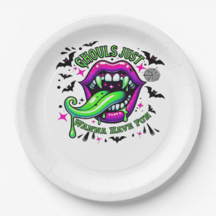 Ghouls Just Wanna Have Fun Sloth Vibe Paper Plate
