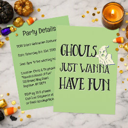 Ghouls Just Wanna Have Fun | Sober Halloween Party Invitation