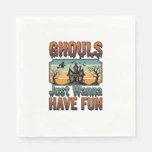 Ghouls Just Wanna Have Fun Vintage Halloween Napkin