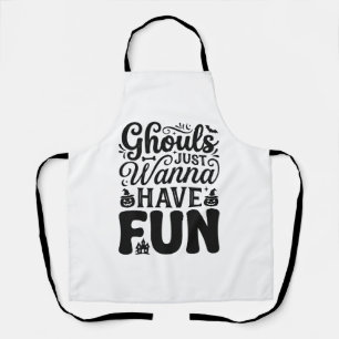 Ghouls Just Wanna Have Fun Vintage Halloween SVG_1 Apron