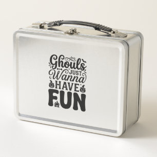Ghouls Just Wanna Have Fun Vintage Halloween SVG_1 Metal Lunch Box