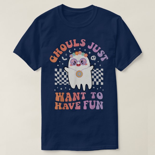 Ghouls Just Want to Have Fun Women Girls Floral Gh T-Shirt (Design Front)