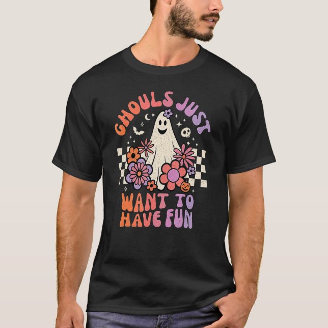 Ghouls Just Want To Have Fun Women Girls Floral Gh T-Shirt (Front)