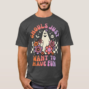 Ghouls Just Want To Have Fun Women Girls Floral Gh T-Shirt
