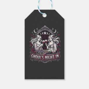Ghoul's Night In Spooky Wine Tarot Halloween Party Gift Tags