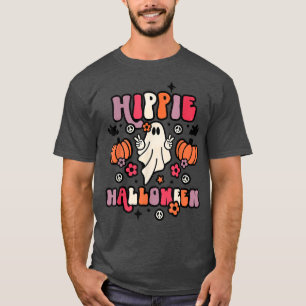 Ghouls Pumpkin Boo 60s 70s Hippie Halloween Costum T-Shirt