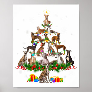 Ghound Christmas Tree Lights Funny Dog Xmas Gif Poster