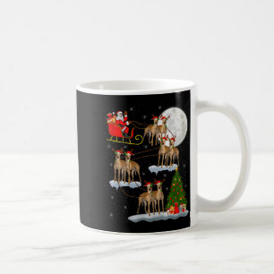 Ghound Dog Santa Sleigh Flying Funny Magical Chris Coffee Mug