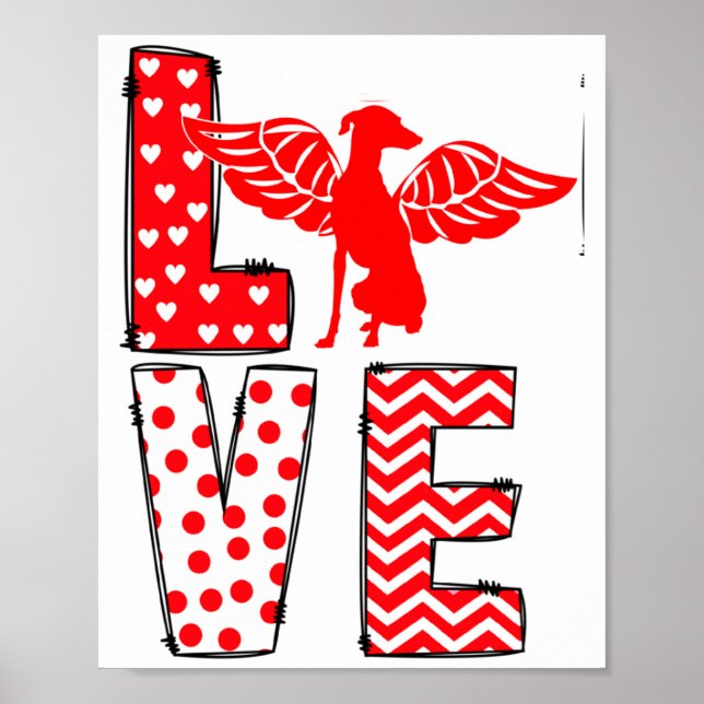 Ghound Valentines Day Love Valentine Cute Heart  Poster (Front)