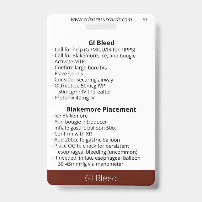 GI Bleed ID Badge (Front)