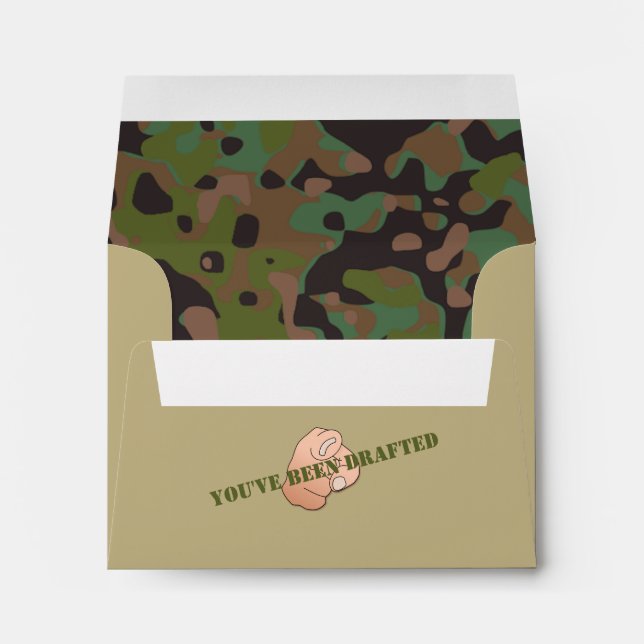 GI Camouflage Party Note Card Envelopes (Back (Bottom))
