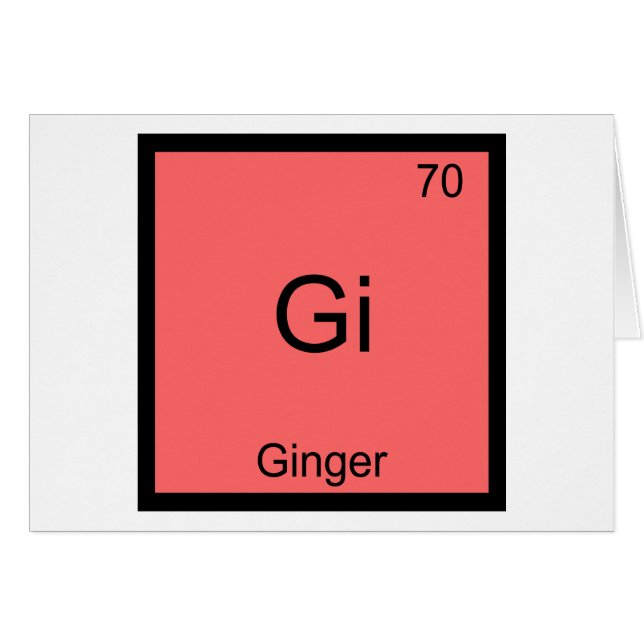Gi - Ginger Chemistry Periodic Table Symbol (Front Horizontal)