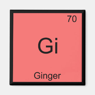 Gi - Ginger Chemistry Periodic Table Symbol Magnet