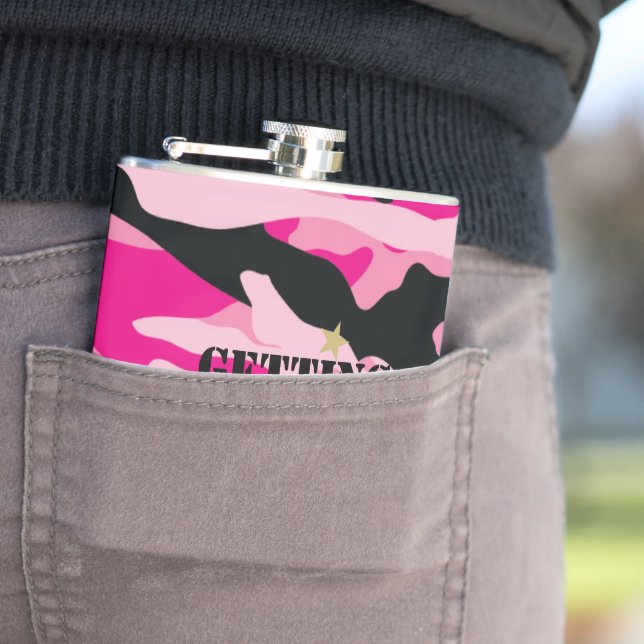 GI Jane Military Camouflage Bride To Be Hip Flask (In Situ)